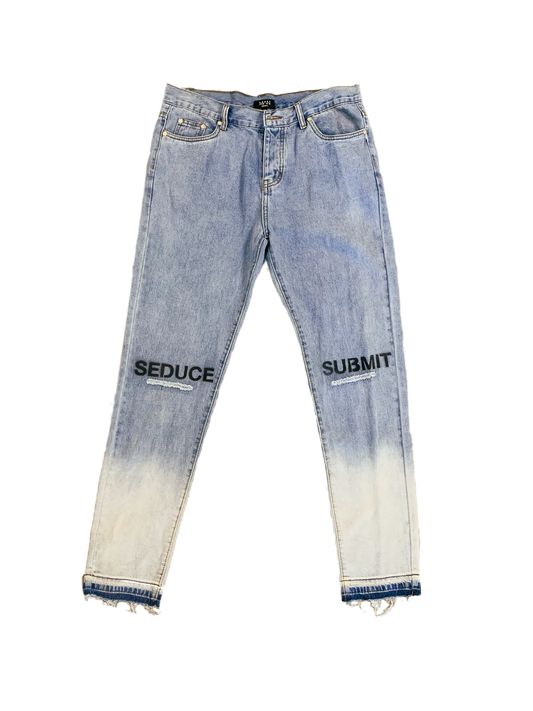 Distressed Blue Jeans